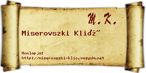 Miserovszki Klió névjegykártya